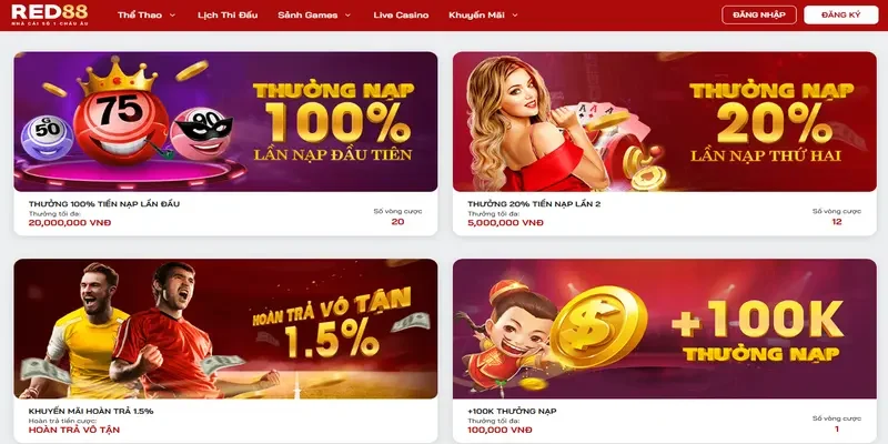 Cách nhận khuyến mãi của Red88